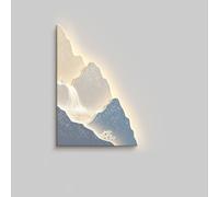 BLCKTIGR Landscape Wall Art, Arte a Parete LED 3D con Luce Decorazione Montagna e Cascata, Applique da Parete Senza Sfarfallio Bassa Tensione Sicura per Soggiorno Camera(E,70 * 105cm/27.56 * 41.34in)