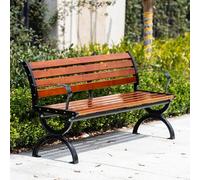 BLCKTIGR Panchina da Giardino con Schienale, Robusta Telaio Acciaio Inox per terrazzo, Prato, Parco e Cortile, Seduta Esterna Resistente agli Agenti atmosferici Tutto l’Anno(D,150cm/59in)