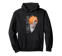 Bleach Ichigo Transform Splatter Pattern Anime Felpa con Cappuccio, Unisex per Adulti, Nero, XL