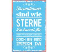 Blechschild 18x12 cm Freundinnen sind wie Sterne blaues