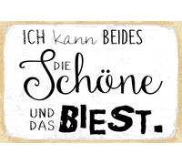 Blechschild 20x30 cm Ich kann beides die Schöne und das Biest