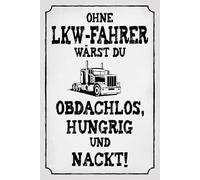 Blechschild 20x30 cm Ohne LKW Fahrer wärst du Obdachlos