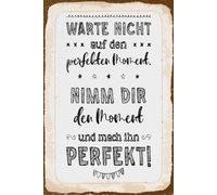 Blechschild 20x30 cm warte nicht auf den perfekten Moment