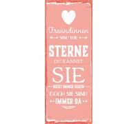 Blechschild 27x10 cm Freundinnen sind wie Sterne rosa