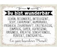 Blechschild 30x40 cm du bist wunderbar. Ein ganz besonderer Mensch Schild