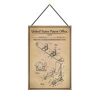 Blechschild Con cordino, 30 x 20 cm, United States Patent Office: design for a snowboard, Bindimg Device 1995 - Blechemma