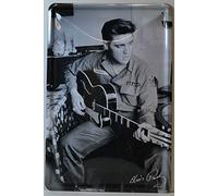 Blechschilder Elvis Presley Chitarra U.S Army Notte Personalità Celebrities Targa decorativa in metallo Targa per porta, stile vintage, per ingresso o compleanno, 20 x 30 cm
