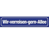 Blechwaren Fabrik Braunschweig GmbH - WIR VERREISEN GERN ALLEE - Targa in metallo 46 x 10 cm STR 259