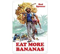 Blechwarenfabrik Braunschweig Bud Spencer Eat More Bananas 300/C011 - Targa decorativa in lamiera multicolore, 20 x 30 cm