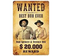 Blechwarenfabrik Braunschweig Bud Spencer und Terence Hill Wanted Best Duo Ever 3D Targa decorativa in lamiera multicolore, dimensioni: 20 cm x 30 cm, 300/T012
