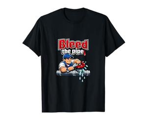 Bleed The Pipe Plumber, Gioco di Parole, Grafica a Forma di Chiave per Tubi Maglietta