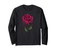 Bleeding Rose Tattoo Style Rose sanguinanti Maglia a Manica
