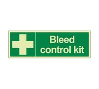 Bleedsave Kit di controllo delle spurgo - Paesaggio 450 x 150 mm - Glow in the Dark autoadesivo vinile cartello di sicurezza