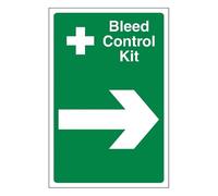 Bleedsave Kit di controllo spurgo freccia destra 200 x 300 mm - autoadesivo vinile segnale di sicurezza