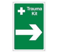 Bleedsave Trauma Kit Arrow Right 300 x 400 mm - 2 mm Targa di sicurezza in plastica rigida super resistente