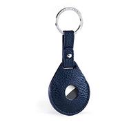 Bleeps® Portachiavi per Airtag In Pelle Made In Italy Cover per Airtag Portachiavi Auto Custodia destinata ad AirTags Apple Elegante Con Anello Chiavi Cane Gatto Portafoglio Borsa Zaino Viaggio (Blue)