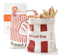 Blefn Sacchetto per pane in cera d'api, utilizzato per pane fatto in casa, riutilizzabile e facile da pulire, 2 confezioni da 43 x 33 cm, sacchetto per il pane in cotone, può essere congelato e