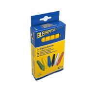 Bleispitz 12 gessetti per firma (12 pezzi, giallo, esagonali, 120 x 12 mm, impermeabili, non cartacei, per marcatura legno, carta, cartone, metallo, pietra, asfalto, piastrelle, plastica, gessetti per
