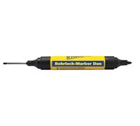 Bleispitz Pennarello Duo (nero, 2 in 1 con punta in acciaio inox 25 mm e punta rotonda 1,5 - 3 mm, inchiostro inodore per legno, metallo, plastica, vetro, gomma, cartone, marcatore speciale) 1737