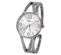 Blekon Collections - Elegante orologio analogico al quarzo da donna, cassa da 33 mm, design casual con polsino in metallo, regolabile per polsi da 7 a 8 pollici, Argento, Small, elegante, casual