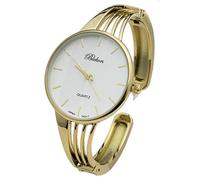 Blekon Collections - Orologio da donna al quarzo, cassa 34 mm, elegante bracciale rigido, Oro, Medium, Classico, Casual, Donna, Blekon, Quarzo Analogico