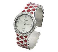 Blekon Collections Orologio da donna con cassa esagonale in metallo, 33 mm, Rosso, Medium, Casual, Classico, Elegante, Donna, Unico