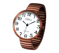 Blekon Collections - Orologio da polso alla moda, con cinturino elastico e movimento giapponese PC21J Grande faccia Medium Rame