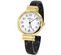 Blekon Collections - Orologio da polso da donna, rotondo, ovale, rettangolare, in acrilico, con motivo tartarugato, Oro/Bianco/NeroPerla/Rotondo