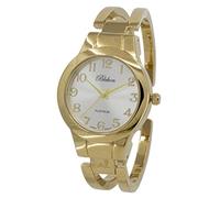 Blekon Collezioni 31mm Rotondo Elegante Semplice Casual Metallo Bracciale Bracciale Bracciale Movimento Giapponese Moda Orologio Facile Lettore Quadrante, Oro, Small, Casual