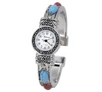 Blekon Orologio da donna con borchie di pietra, cassa da 22 mm, movimento al quarzo giapponese e grande braccialetto rigido, si adatta perfettamente a polsi da 17,8 a 20,3 cm, Multicolore