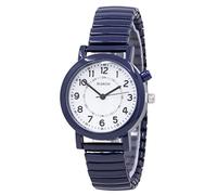 Blekon Orologio da donna con quadrante luminoso originale, cassa da 33 mm, cinturino di espansione lucido, orologio analogico con quadrante fosforescente, ideale per tutti i giorni e per feste, Marina