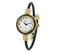 Blekon Orologio da polso da donna, rotondo, analogico, con numeri arabi, cassa da 23 mm, elegante cinturino in metallo, Oro/Nero 1, Cinturino