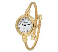 Blekon Orologio da polso da donna, rotondo, analogico, numeri arabi, cassa da 23 mm, elegante orologio da polso con cinturino in filo metallico, Oro, casual, classico, elegante, da donna, unico