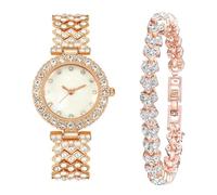 BLEKWETAAT Bracciale con orologio da donna e gioielli di moda con cristallo di rubino, regalo for donne speciali nella vita Orologio da polso