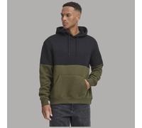 Blend felpa con cappuccio bicolor verde e nera art. BHJUWAN 20718485