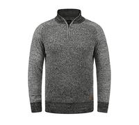 BLEND Ganbolf Maglione in Maglia Grossa Pullover Maglieria da Donna con Colletto Troyer in Cotone 100% Stampa, Taglia:L, Colore:Black (70155)