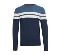 Blend Narius - Maglione da uomo a maglia fine con scollo rotondo, 100% cotone, Dress Blues (194024)., XXL