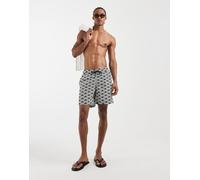 BLEND - Pantaloncini da bagno stile rétro neri con stampa geometrica-Nero W31-32