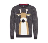 BLEND Pullover 'Rudolph' blu notte / marrone / nero / bianco Uomo BLEND S blu notte / marrone / nero / bianco
