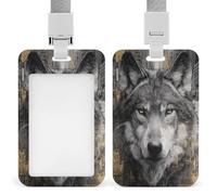 Blended Majestic Wolf Street Building Porta badge retrattile clip porta carte di credito protettore nome badge per lavoro ufficio medico infermiera