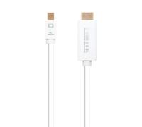 Blendend Cavo convertitore Mini DisplayPort a HDMI bianco con lunghezza di 2,0 metri, ideale per collegare dispositivi con uscita Mini DP a schermi HDMI, garantendo una trasmissione audio e v