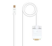 Blendend Cavo convertitore Mini DisplayPort a VGA bianco con lunghezza di 3,0 metri, ideale per collegare dispositivi con uscita Mini DP a schermi con ingresso VGA. Durevole e pratico per presenta