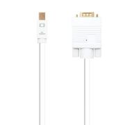 Blendend Cavo convertitore Mini DisplayPort a VGA bianco con lunghezza di 3,0 metri, ideale per collegare dispositivi con uscita Mini DP a schermi con ingresso VGA. Durevole e pratico per presenta