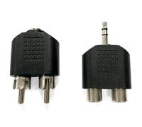 Blendend Connettore audio/video 3,5 a doppio canale femmina a 2 x RCA maschio e 3,5 maschio a 2 x RCA femmina, nero
