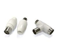 Blendend Connettore per antenna TV, spina femmina a femmina, colore bianco, ideale per collegare dispositivi TV e migliorare il segnale.