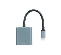 Blendend Convertitore USB-C a DVI in alluminio di colore grigio, con una lunghezza di 15 cm, ideale per collegare dispositivi USB-C a schermi con ingresso DVI.