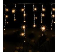 Blendend Ghirlanda di luci solari piatte tipo ghiacciolo, bianco caldo, 3 m + 5 m, altezza 0,6 m, ideale per decorare esterni e creare atmosfera.