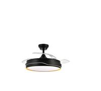 blendend Ventilatore DC 72 W nero/oro con 3 pale Luce regolabile 3000 K, 4500 K, 6000 K, 7200 lm, telecomando, timer e memoria inclusi.