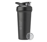 BlenderBottle Strada Sleek Shaker Cup - Borraccia termica in acciaio inox con frusta, 708,7 g, nero