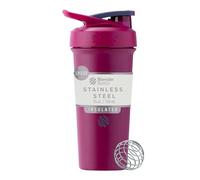 BlenderBottle Strada Sleek Shaker Cup - Borraccia termica in acciaio inox con frusta metallica, 740 ml, colore: lampone